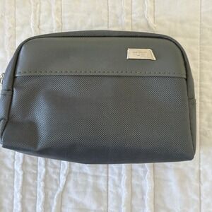 TUMI for Delta Grey Zip Pouch Soft Travel Bag Toiletry Case Business Class 5x7"